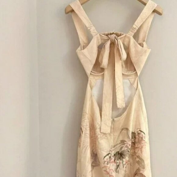 Zimmerman summer fashion linen floral pat-tern mid-length dress - Picture 9 of 12